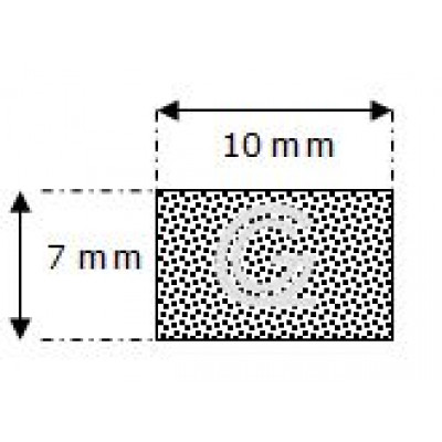 Rechthoekig mosrubber snoer | 7 x 10 mm | per meter